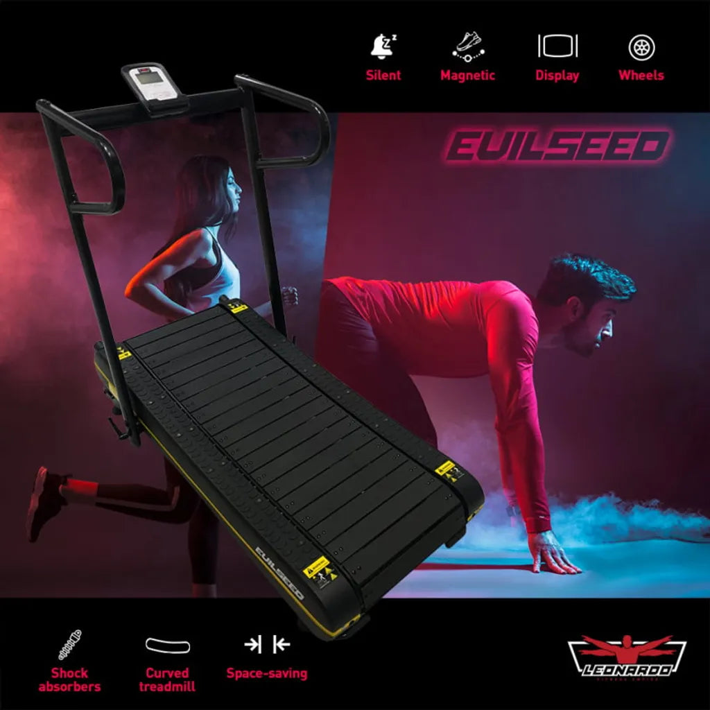 Leonardo Evilseed Funktionelles Training Klappbares Magnetisches Gebogenes Fitness LaufbandHöhe (cm): 112, Breite (cm): 68, Tiefe (cm): 121, Zusammensetzung: PP, Modelle: EVILSEED, Färbung: Black