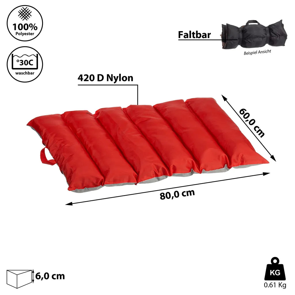  Hundekissen Faltbar Zum Mitnehmen Rot 80x60 Cm Hundematte Reisehundebett Kissen Schlafplatz Waschbar