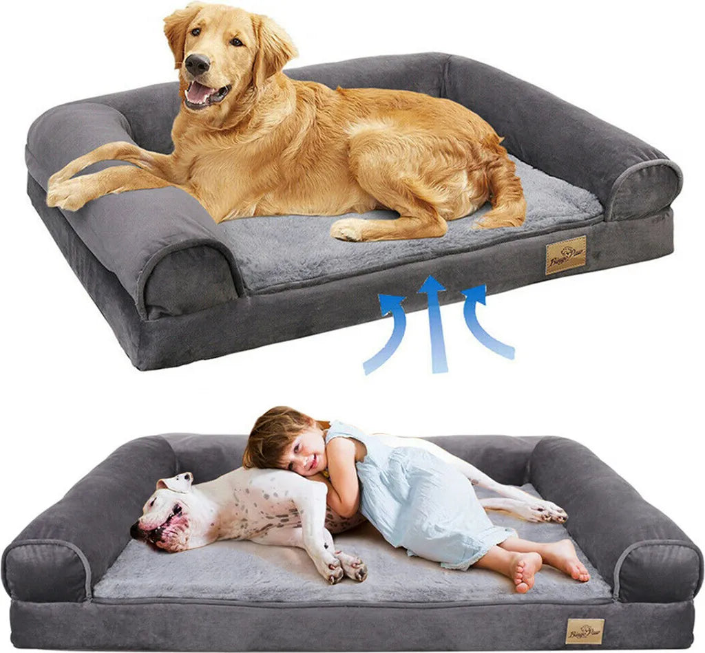  WISFOR Orthopädisches Hundebett Tierbett Memory Foam Hundesofa Hundekorb Gelenkschonend Weich 63x50cm XXL: 135x100x24cm