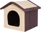  Hundebett Katzenbett Hundehaus Hundeecke Schlafplatz Hundekorb Hund Haus Hundehütte Ruhebereich Zwinger Tierheim INARI R1: 38 X 32 X 38 Cm Beige Mit Braun