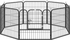  PawHut Welpenauslauf Freigehege Laufstall Für Haustier Laufgitter Laufstall Hundegehege Individuell Gestaltbare Form Mit Tür Metall 79 X 79 Cm Schwarz