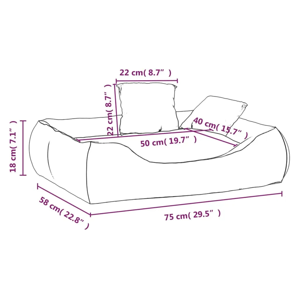  VidaXL Hundebett Mit Kissen Dunkelgrau 75x58x18 Cm Oxford-Gewebe