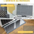  Pawhut Hundehütte Tannenholz Faltbarer Hundekäfig Hundehaus Mit Fenster Transportbox Transportkäfig Haustierkäfig Grau 84,5 X 51,4 X 61 Cm