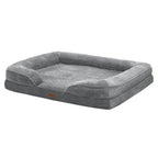  Juskys Hundebett Sheena XL Orthopädisch, Waschbar & Rutschfest – 105 X 82 X 17 Cm– Hundesofa Flauschig Große Hunde Grau – Haustierbett Hundesofa
