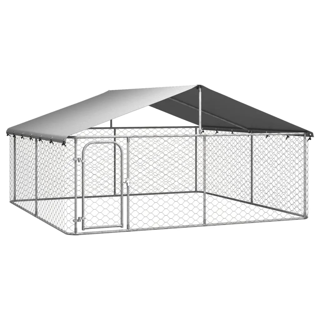  VidaXL Outdoor-Hundezwinger Mit Dach 300x300x150 Cm