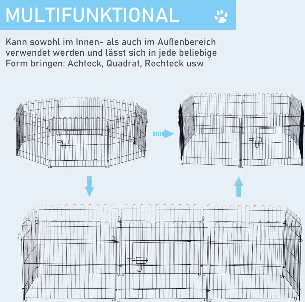  PawHut Welpenauslauf Welpenzaun Laufstall Freilaufgehege Welpengitter 5 Maßen (Maße: 71x61cm)