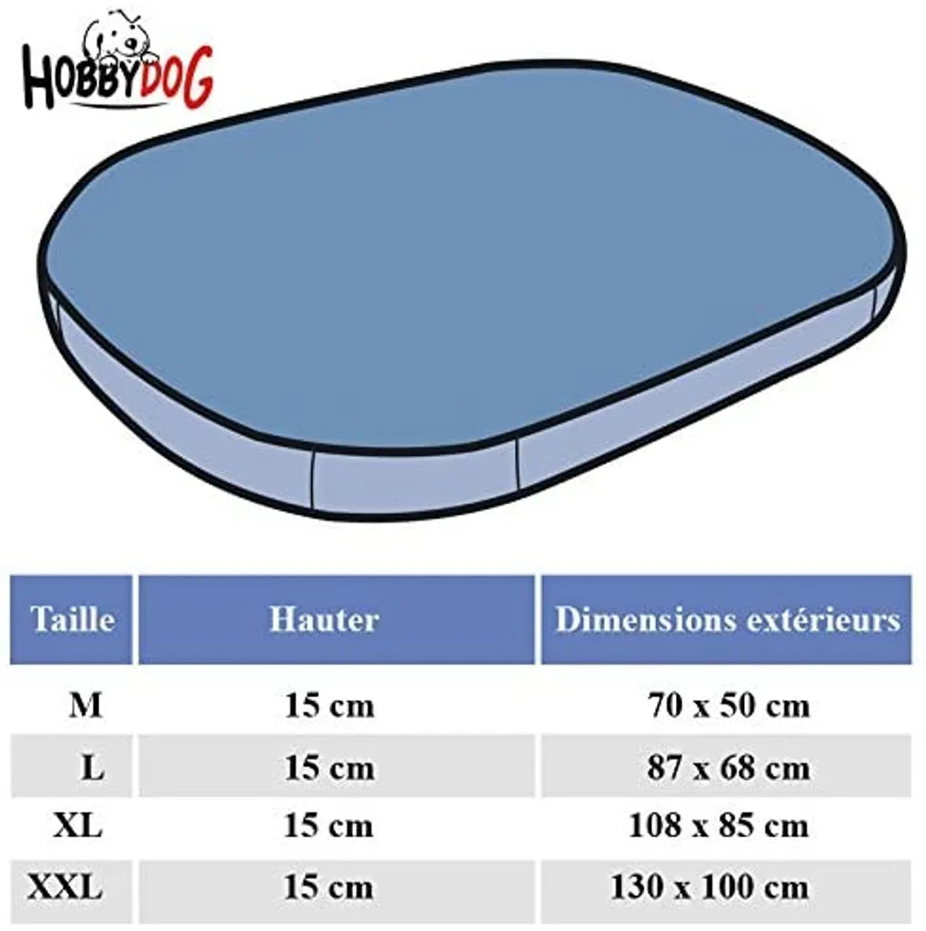  HobbyDog Ovales Kissen, Hundekissen, Bett, Katzenbett, Haustiermatratze, M, R3: 58 X 43 Cm, Schwarz