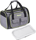  Transporttasche Katze Und Kleine Hunde Im Auto, Katzentransportbox Katzen Transporttasche & Hundebox Für Den Transport Von Hund & Katze Im Auto Oder In Der Bahn 44.5 * 33 * 28cm (Grau)