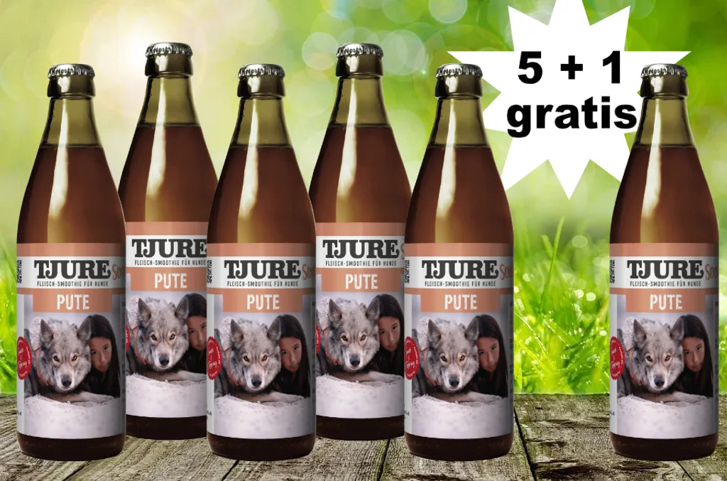  TJURE Für Hunde - Pute Und Reis 5 + 1 Geschenkt