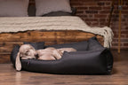  Tierlando TRIVIA | Komfort Eckhundebett Robustes Polyester Hundebett Hundesofa - A) Größe: TR5-120cm | B) Farbe: 02/Graphit
