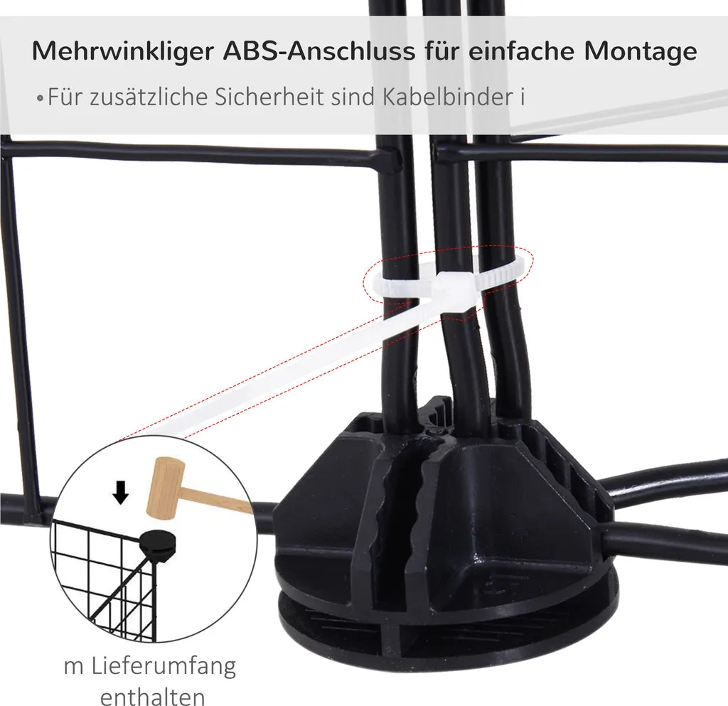  PawHut Gittergehege Freigehege Laufgehege Für Kleintiere Laufstall Kleintierkäfig Metallgitter Flexibel Umformbar Schwarz 106 X 73 X 36 Cm