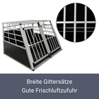 Juskys Alu Hunde-Transportbox XL - 96 × 91 × 70 Cm – Auto Hundebox Robust & Pflegeleicht – 2 Gittertüren Verschließbar - Reisebox Für Hunde