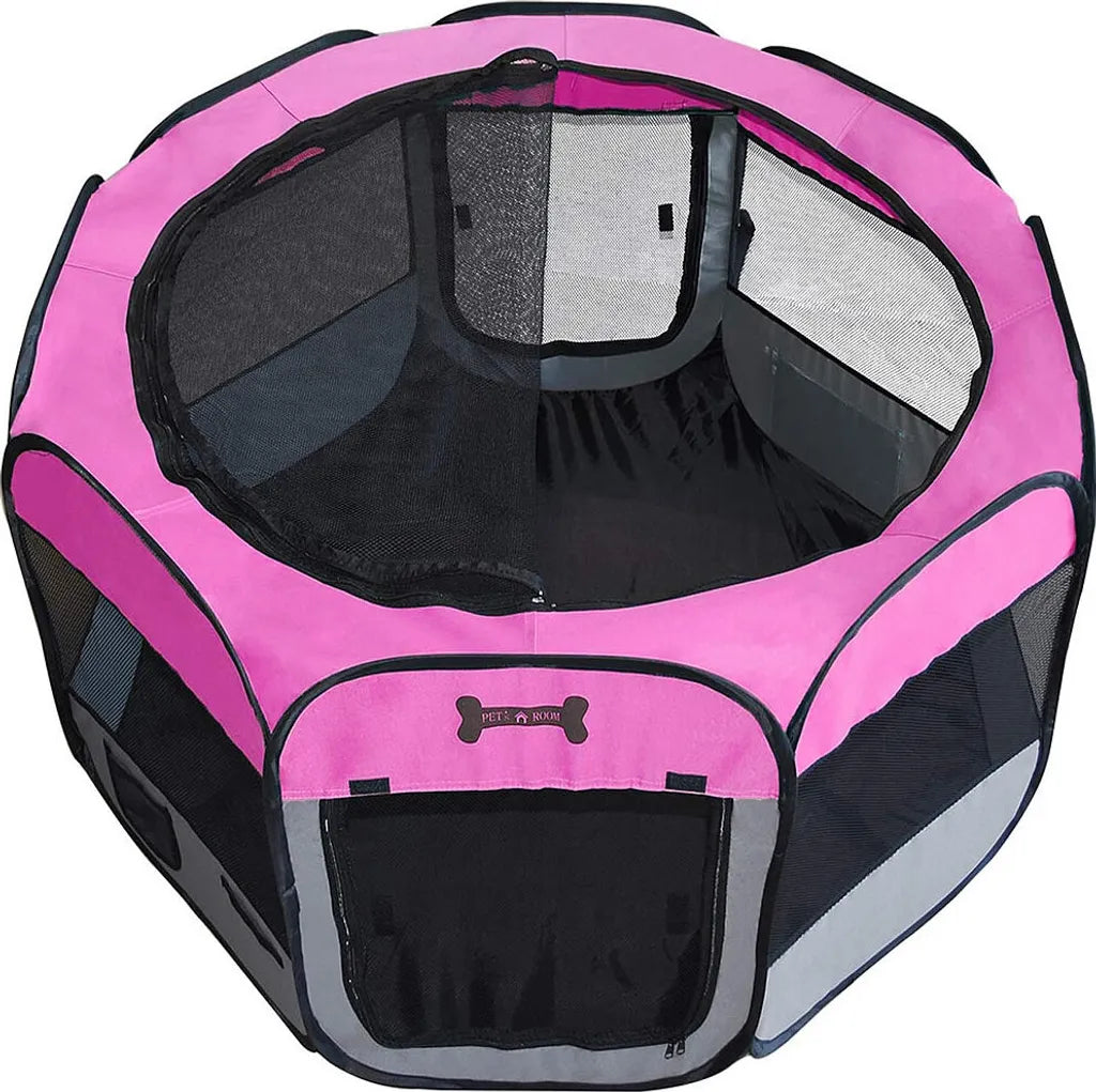 Mucola Welpenlaufstall Pink Faltbar Welpenauslauf Tierlaufstall Gehege Hunde Laufstall Hasen Laufstall Freilaufgehege Freigehege