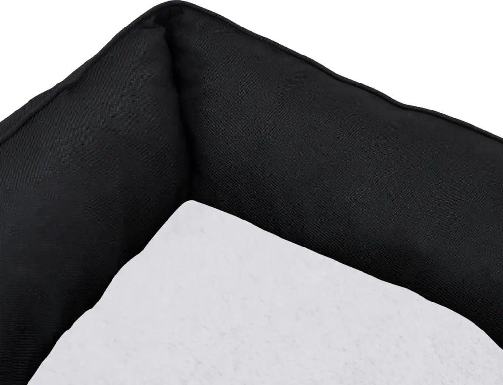  VidaXL Hundebett Schwarz-Weiß 65x50x20 Cm Fleece Leinenoptik