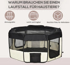  PawHut Welpenauslauf Freilaufgehege Tierlaufstall Laufstall Welpenzaun 600D Oxford 125 X 125 X 58 Cm