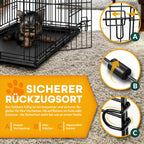  TRESKO® Hundekäfig 77x48x54cm Metall Transportkäfig Auto Hundebox Transportbox Faltbar Drahtkäfig