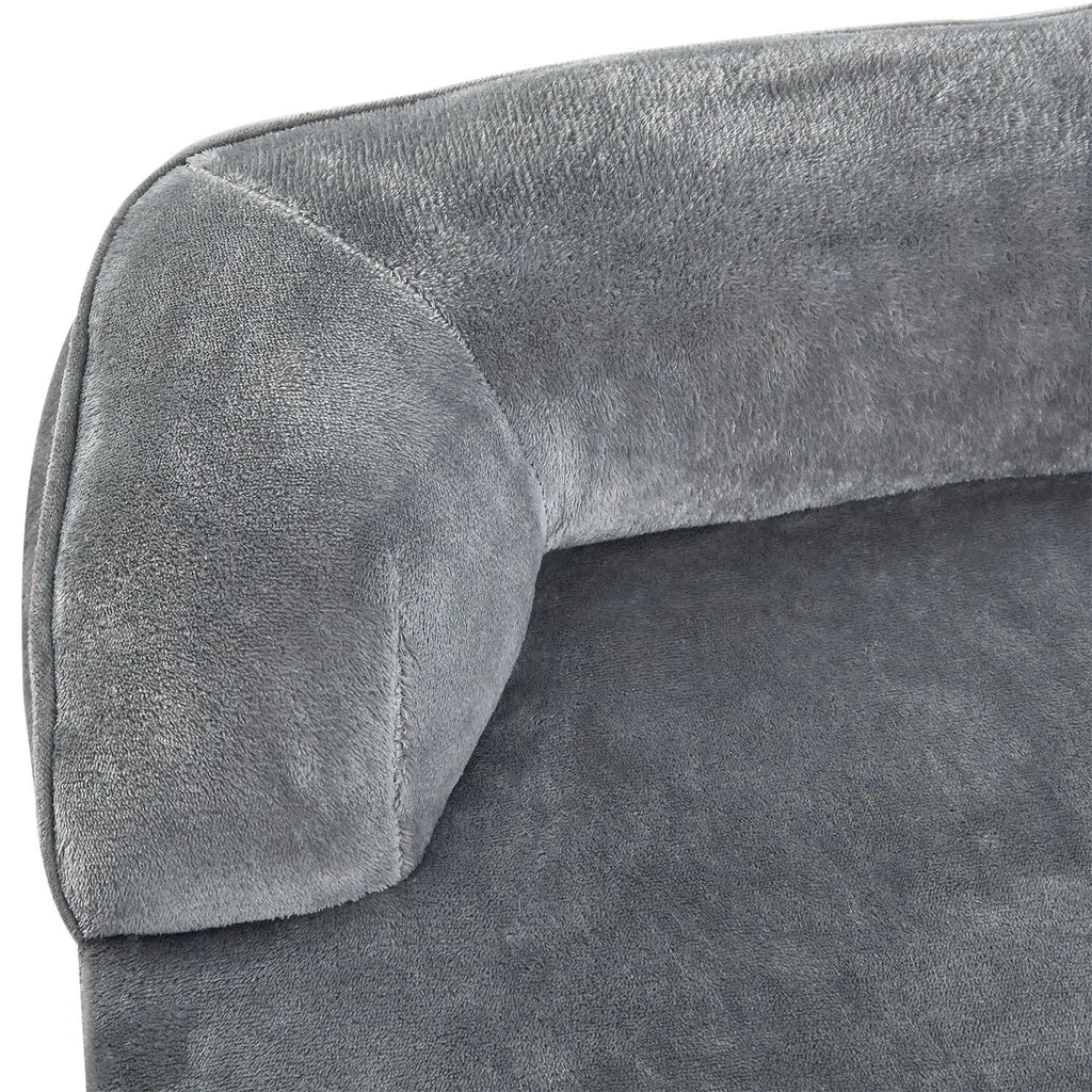  Juskys Hundebett Sheena XL Orthopädisch, Waschbar & Rutschfest – 105 X 82 X 17 Cm– Hundesofa Flauschig Große Hunde Grau – Haustierbett Hundesofa