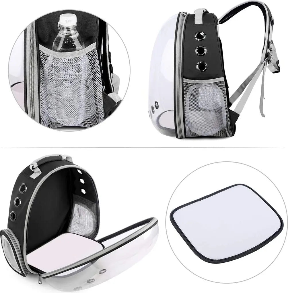  RUCKSACKTRANSPORTER FÜR CAT SPACE BACKPACK | Haustierträger Transparenter Rucksack Tragbare Hunde Und Katzen Outdoor-Tragetasche Atmungsaktives Kapsel-Design 180-Grad-Besichtigung Für Haustiere Reisen, Gehen