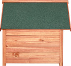  Cadoca Hundehütte FSC®-zertifiziertes Massivholz 82x72x85cm Dachluke Spitzdach Garten Hundehaus Tierhaus Wetterfest