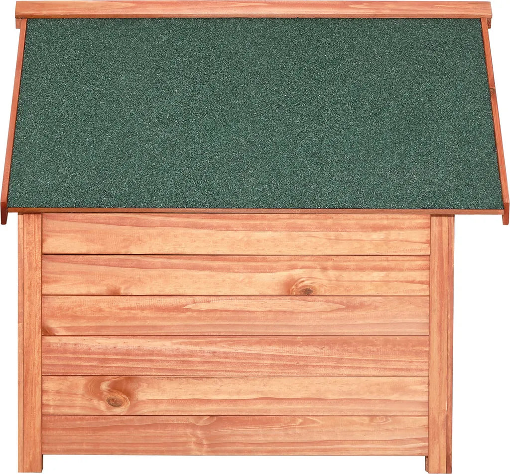  Cadoca Hundehütte FSC®-zertifiziertes Massivholz 82x72x85cm Dachluke Spitzdach Garten Hundehaus Tierhaus Wetterfest