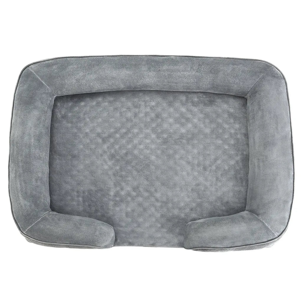  Juskys Hundebett Sheena XL Orthopädisch, Waschbar & Rutschfest – 105 X 82 X 17 Cm– Hundesofa Flauschig Große Hunde Grau – Haustierbett Hundesofa