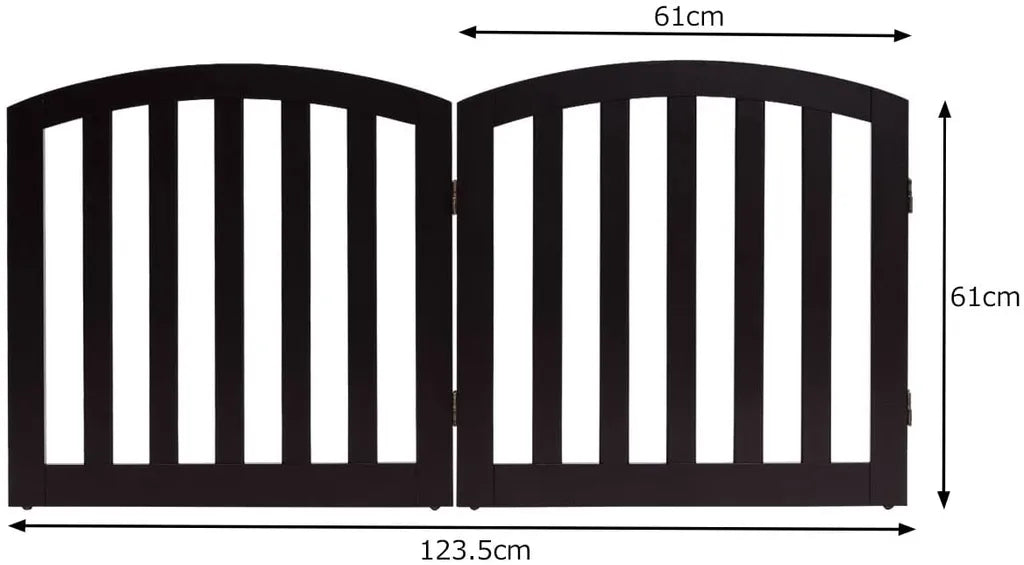 COSTWAY 2-teiliges Absperrgitter Hunde, Schutzgitter Holz Klappbar, Treppengitter Hundeabsperrgitter Türschutzgitter, Braun