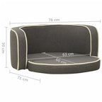  VidaXL Klappbares Hundesofa 76x71x30 Cm Waschbare Kissen Leinen Grau