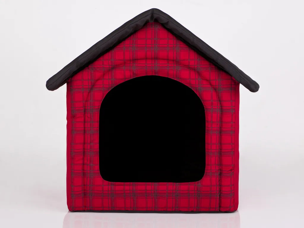  HobbyDog Hundehütte Hundebett Tierbett Katzenbett - Standard - 52 X 53 X 46 Cm [Größe: R3] - Rot Kariert