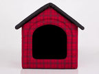  HobbyDog Hundehütte Hundebett Tierbett Katzenbett - Standard - 52 X 53 X 46 Cm [Größe: R3] - Rot Kariert