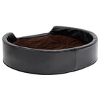  VidaXL Hundebett Schwarz-Braun 79x70x19 Cm Plüsch Und Kunstleder