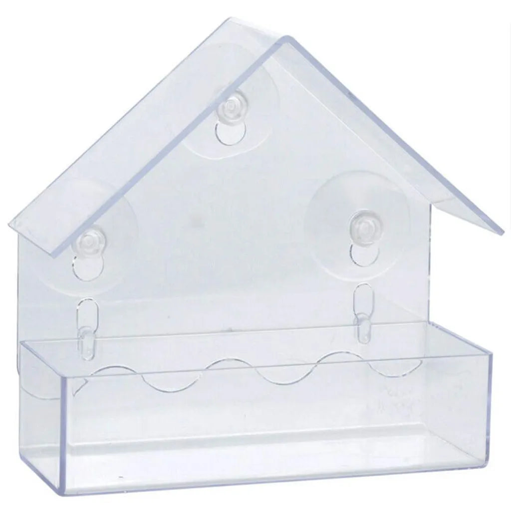  ProGarden Vogelhäuschen Futterhäuschen Futterstation Transparent Mit Saugnäpfen Für Fensterscheiben 15x15x6 Cm