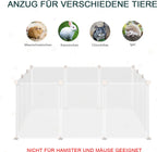  PawHut Freilaufgehege Laufgitter DIY Freigehege Gittergehege Absperrgitter Kleine Haustiere Laufstall Für Innen 12 Platten Weiß Metall PP-Harz 105 X 105 X 45 Cm