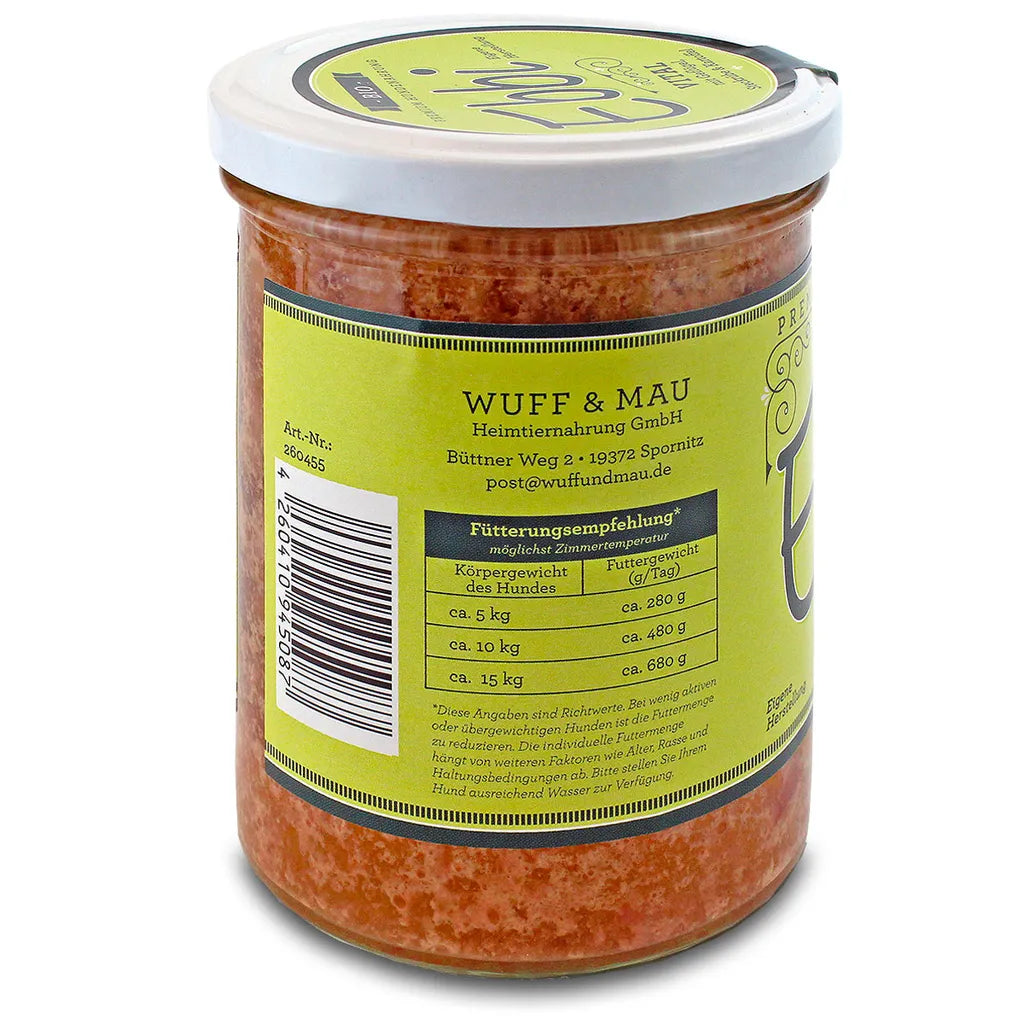  Vital Hundefutter 400g Glas Mit Frischem Geflügel, Gesunder Steckrübe Und Nahrhafter Kartoffel Von Ebbi