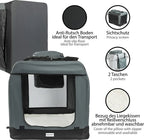  ONVAYA® Faltbare Transportbox Für Hunde & Katzen | XL | Faltbare Hundebox Oder Katzenbox Für Auto & Zuhause | Farbe Grau Schwarz