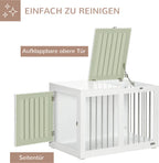  PawHut Hundekäfig, Hundehütte Mit Tischplatte, Haustierkäfig Für Mittelgroße Hunde, Hundebox Mit Türen, Hundehaus, Beistelltisch, Transportkäfig, Weiß, 80 X 50 X 56,5 Cm