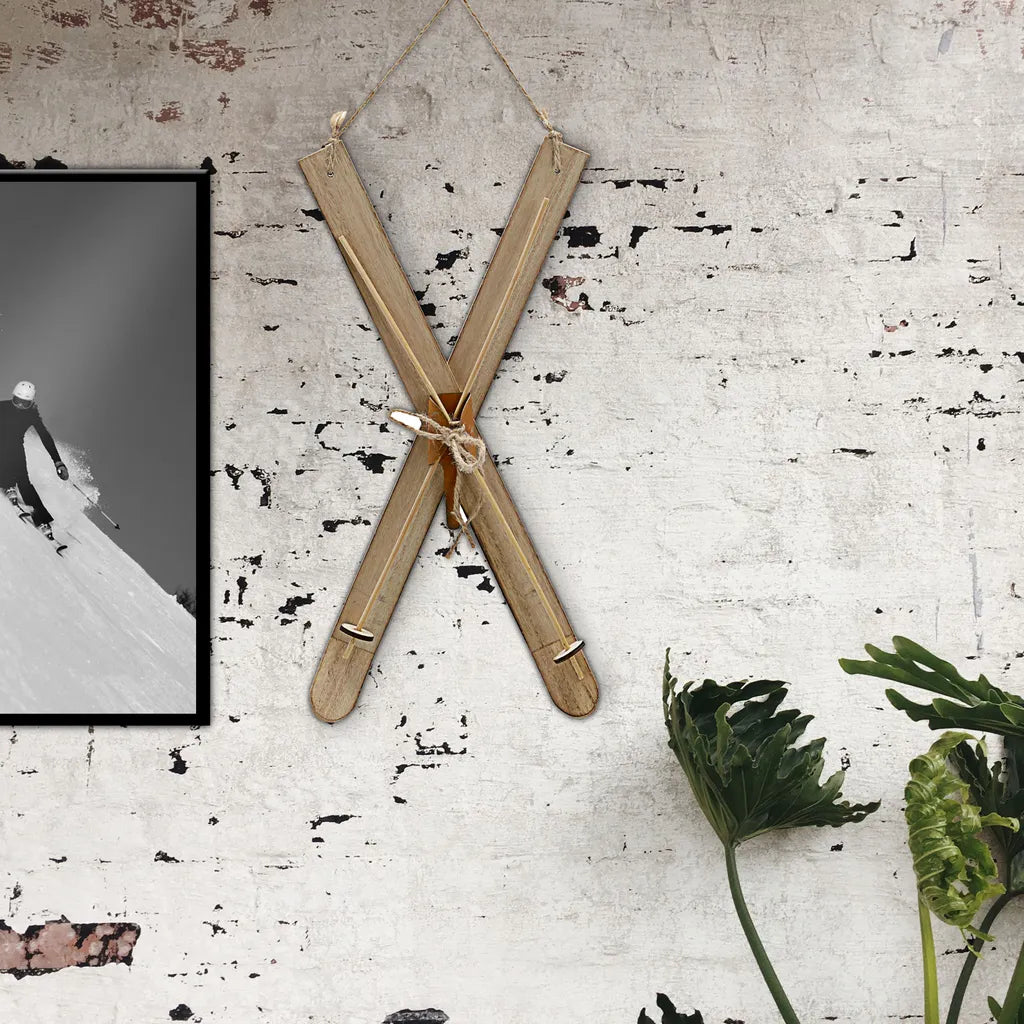  Deko Ski Zum Auhängen H40cm Holzski Skipaar Winterdeko Weihnachtsdeko Schnee Skihütte
