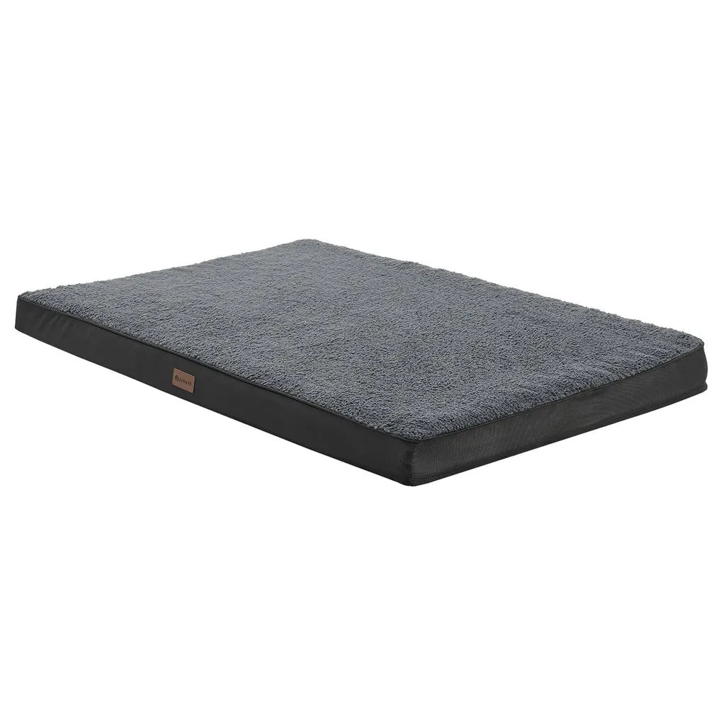  Juskys Hundebett Milow Orthopädisch 112x81cm - Hundekissen Flauschig & Stabil - Bezug Abnehmbar & Waschbar – Hundematte Für Große Hunde - Grau