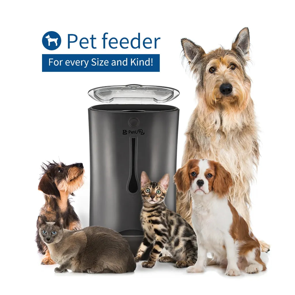  PUPPY KITTY 7L Automatischer Futterautomat Futterspender Mit Timer - Futternapf Automat Mit Timer Und LCD - Für Hund Und Katze