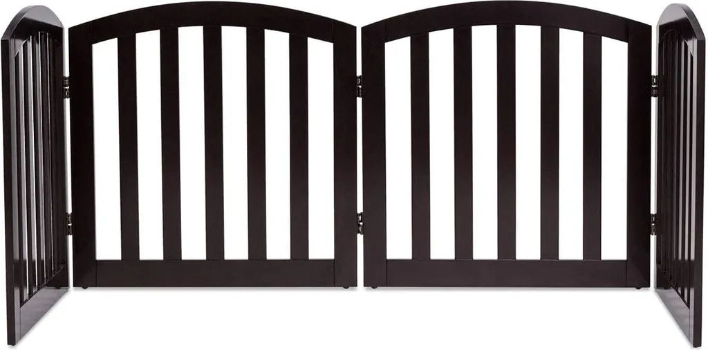  COSTWAY 4-teiliges Absperrgitter Hunde, Schutzgitter Holz Klappbar, Treppengitter Hundeabsperrgitter Türschutzgitter