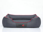  Hundebett, Sofa, Korb Tierbett Comfort, Größe XL, 82 X 62 Cm, Grau Mit Einem Roten Streifen
