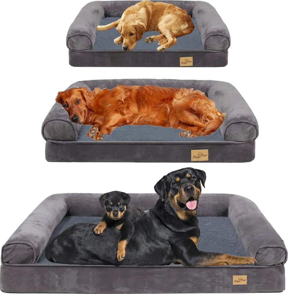  WISFOR Orthopädisches Hundebett Tierbett Memory Foam Hundesofa Hundekorb Gelenkschonend Weich 63x50cm XXL: 135x100x24cm