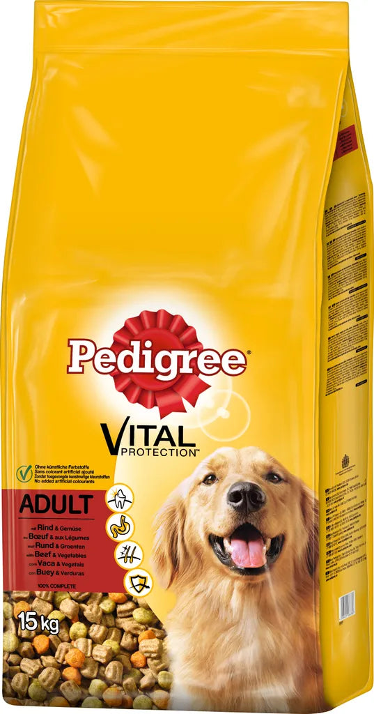 Pedigree 15kg - Adult Mit Rind & Gemüse