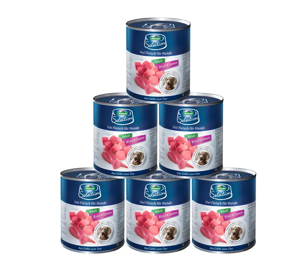  Dehner Premium Hundefutter Adult, Rind Und Lamm, 6 X 800 G (4.8 Kg)