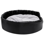  VidaXL Hundebett Schwarz-Grau 90x79x20 Cm Plüsch Und Kunstleder