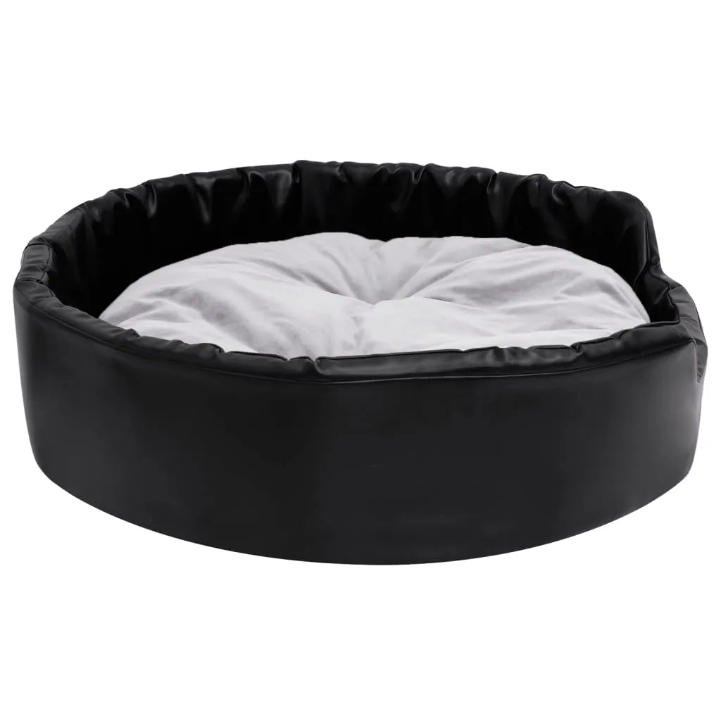  VidaXL Hundebett Schwarz-Grau 90x79x20 Cm Plüsch Und Kunstleder