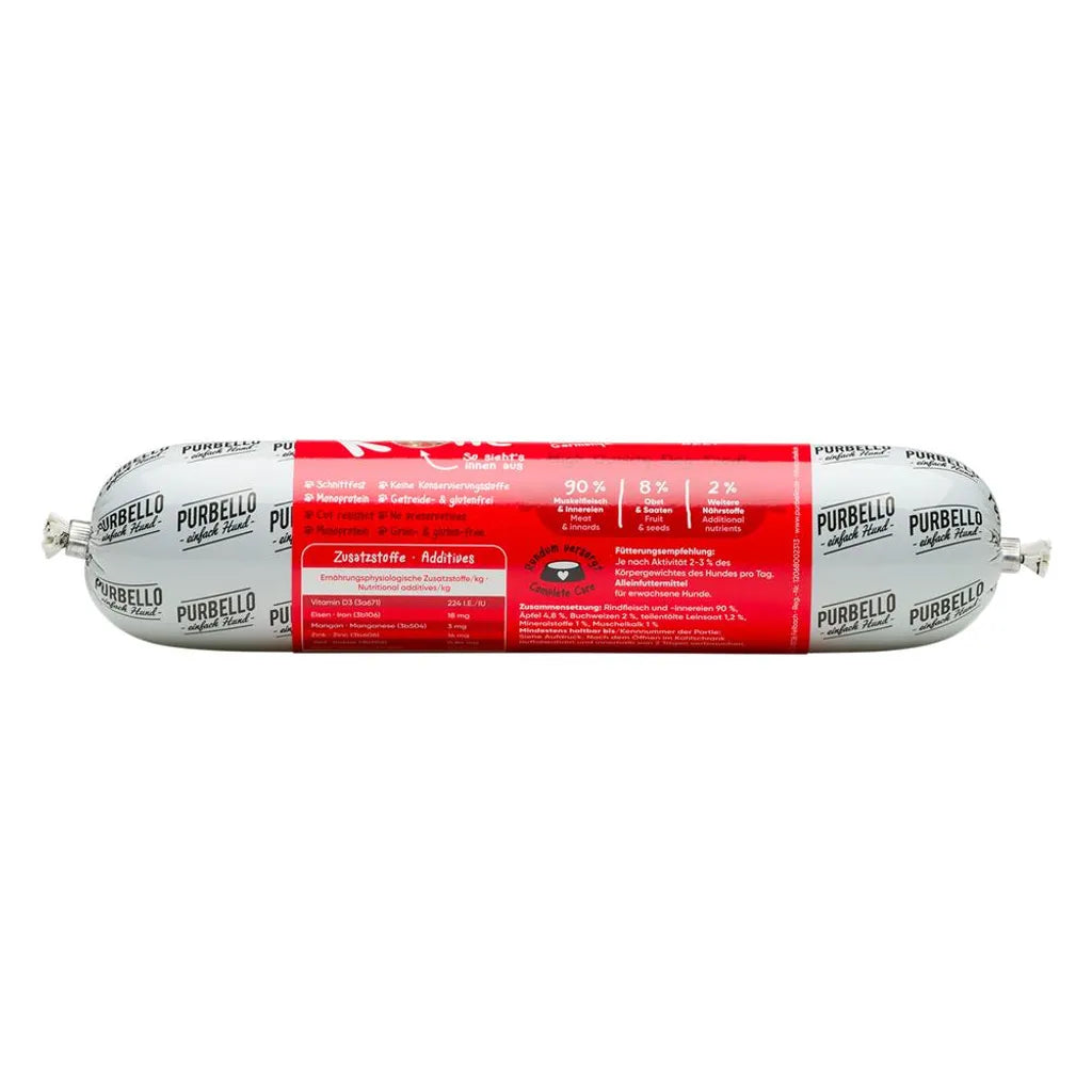  PURBELLO Hunde Rolle Rind Mit Äpfeln & Buchweizen - 400g