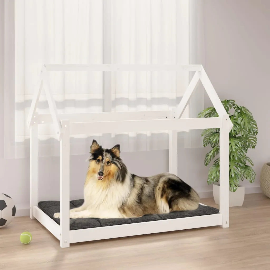  VidaXL Hundebett Weiß 101x70x90 Cm Massivholz Kiefer