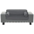  VidaXL Hundesofa Grau 81x43x31 Cm Plüsch Und Kunstleder
