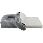  Juskys Hundebett Sheena XL Orthopädisch, Waschbar & Rutschfest – 105 X 82 X 17 Cm– Hundesofa Flauschig Große Hunde Grau – Haustierbett Hundesofa