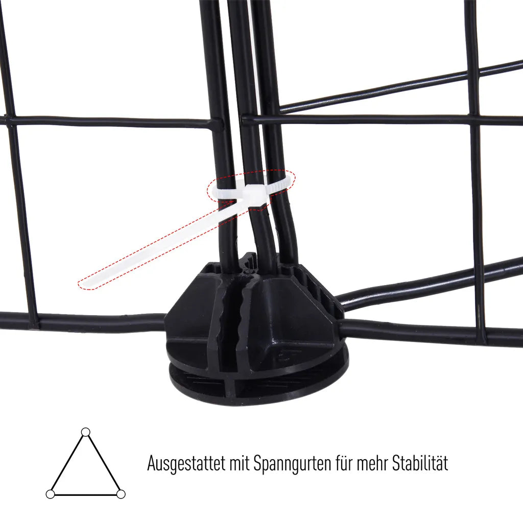  PawHut Gittergehege Freigehege Laufgehege Für Kleintiere Laufstall Kleintierkäfig Metallgitter Flexibel Umformbar Schwarz 106 X 73 X 36 Cm